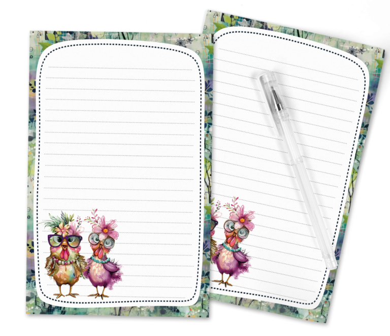 Whimsical Silly Chicken Stationery Set  – Free Printable PDF