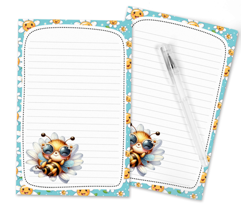 Buzzworthy Correspondence: How the ‘Buzzy Bee & Daisy Delight’ Stationery Set is Making Snail Mail the Bee’s Knees Again! Free PDF Printable