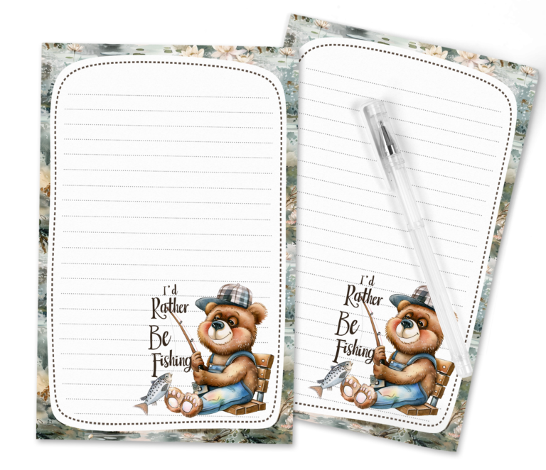 Hook, Line, and Sinker: The ‘I’d Rather Be Fishing’ Bear Stationery Set – Free Printable PDF