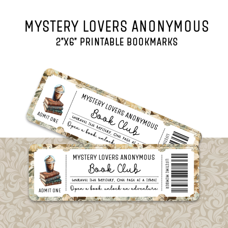 Unveil the Charm of the Mystery Lovers Anonymous Book Club Bookmark Set! Free PDF Download