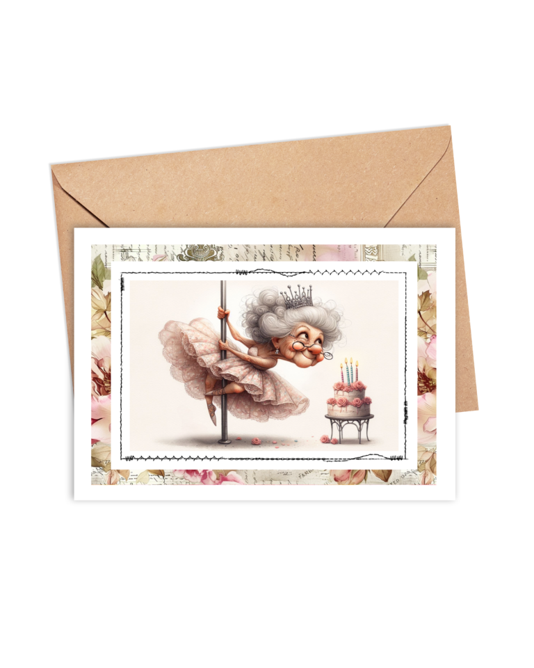 Granny’s Gala: Twirls, Tiaras, and the Time of Your Life A2 Card Topper!