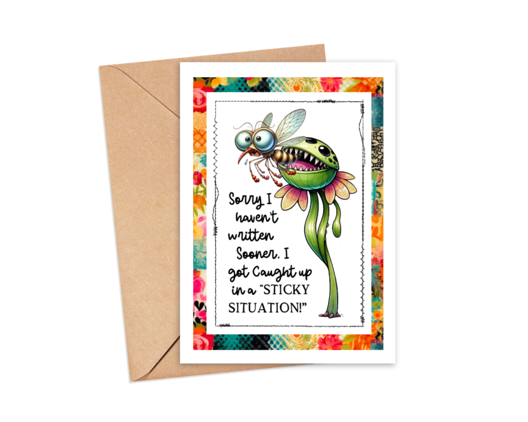 Venus Fly Trap “Sorry I Haven’t Written Sooner” – A2 Card Toppers Free PDF