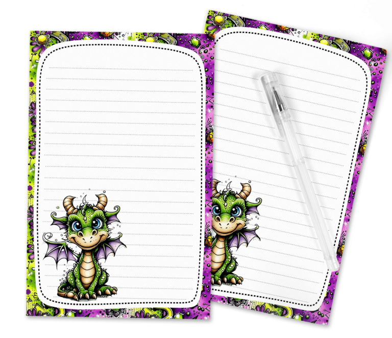 Dragon Delights: Unleash Your Imagination with Our Whimsical Doodle Dragon Stationery Set!