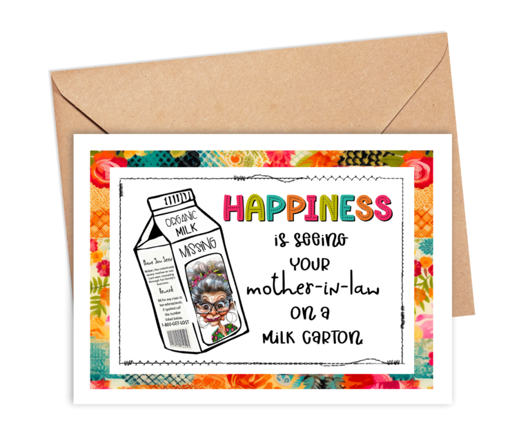 Crafting Laughs: Unleash the Fun with Our Cheeky Mother-in-Law Milk Carton Card Topper!