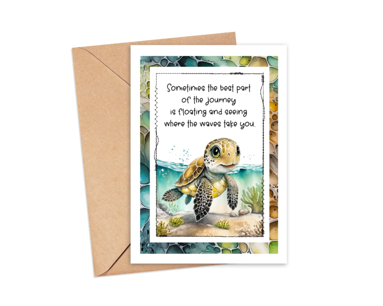 Shell-ebrate Creativity: Dive into Fun with Our Adorable Sea Turtle Card Topper!