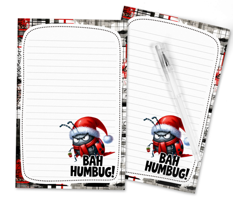 Free Printable ‘Bah Humbug!’ Holiday Stationery | Fun & Snarky Design for Pen Pals