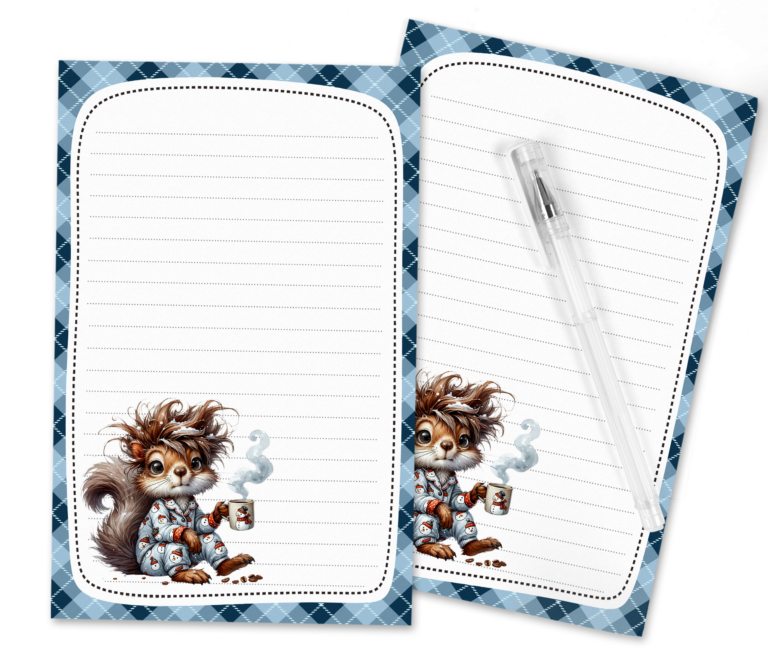 Free Printable Coffee Squirrel Stationery Set | Cute & Whimsical Designs for Pen Pals and Happy Mail