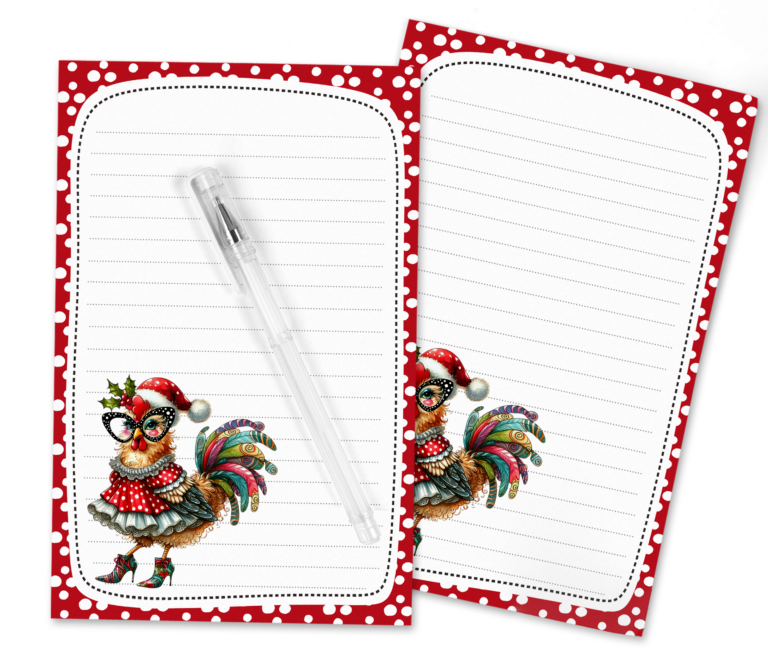 Add Whimsy to Your Holiday Letters with the Christmas Chicken Stationery Set!