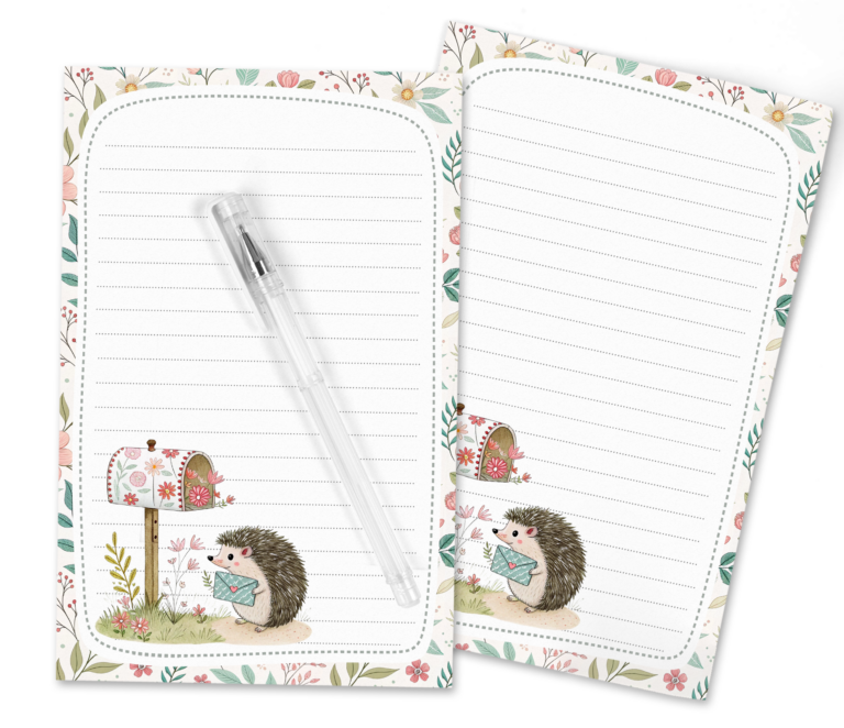 Adorable Hedgehog Mailbox Stationery – Perfect for Penpal Letters!