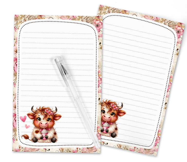 Highland Cow Stationery: Free Printables for Sweet Happy Mail & Letters!