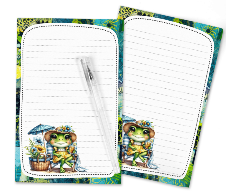 Relaxing Frog Stationery – Free Printable Letter Sets