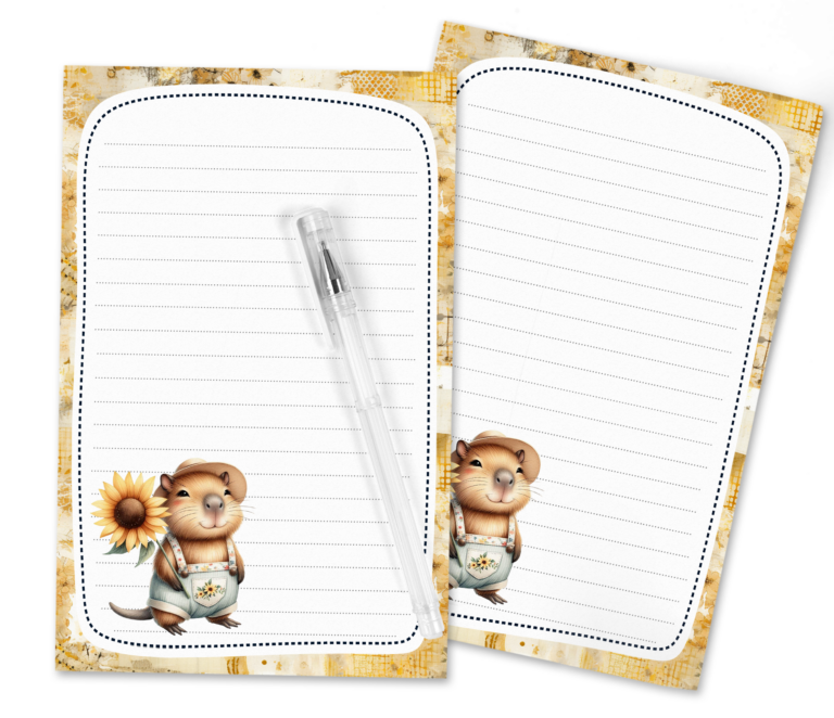 Sunflowers & Chill: Free Printable Capybara Stationery for Slow Mail Vibes