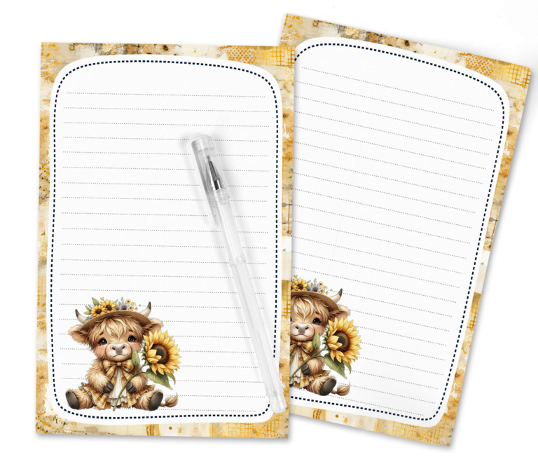 Moo-d Mail: Free Printable Highland Cow Stationery That’s Udderly Adorable