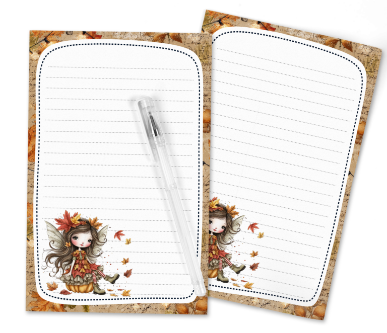Autumn Fairy Magic: Free Fall Stationery Set for Pen Pals,