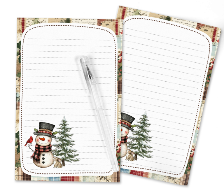 Cozy Snowman Stationery Set – Free Winter Printables for Pen Pals, Happy Mail & Holiday Notes