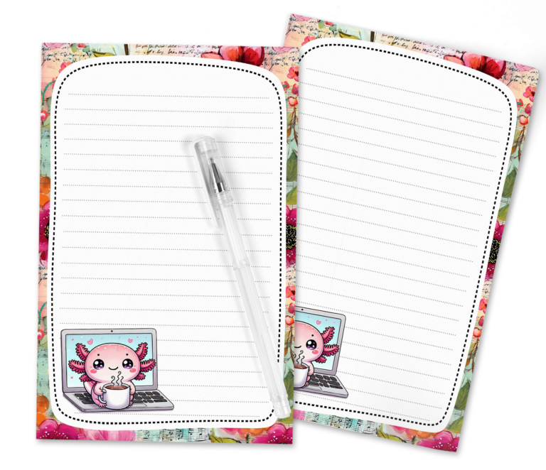 Cute & Cozy Free Axolotl Stationery Set You’ll Love Printing