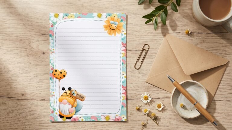 bee kind gnome stationery set
